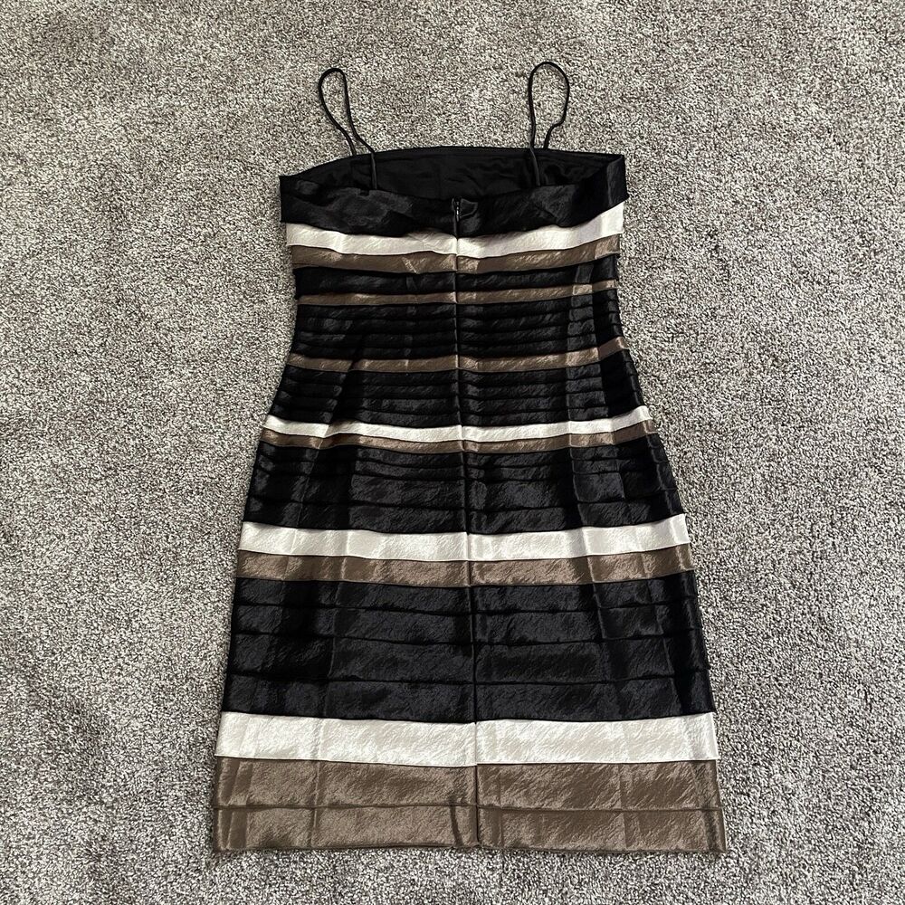 Dressbarn Dress Barn Shiny Tiered Layered Sleeveless Dress Women’s Size 10 - Picture 6 of 11